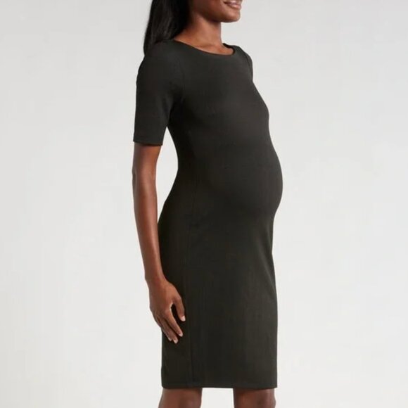 A Pea In The Pod Textured Black Maternity Dress size M - Picture 4 of 15